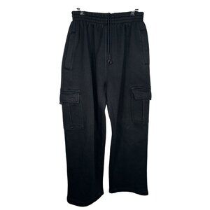 Cargo Premium Quality Fleece Sweatpants Black Size S Tall